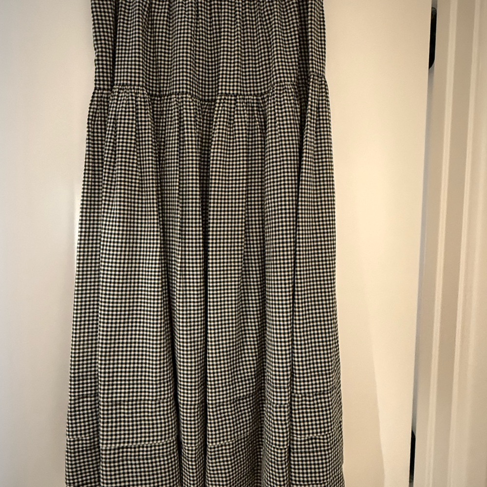 Doen Sebastian Tiered Check Midi Skirt
